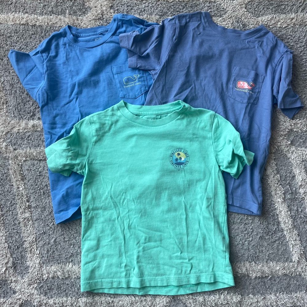 Vineyard Vines Kids Short Sleeve Tees - Blue and Green